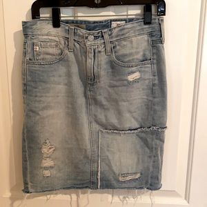 AG patchwork distressed Denim’s skirt